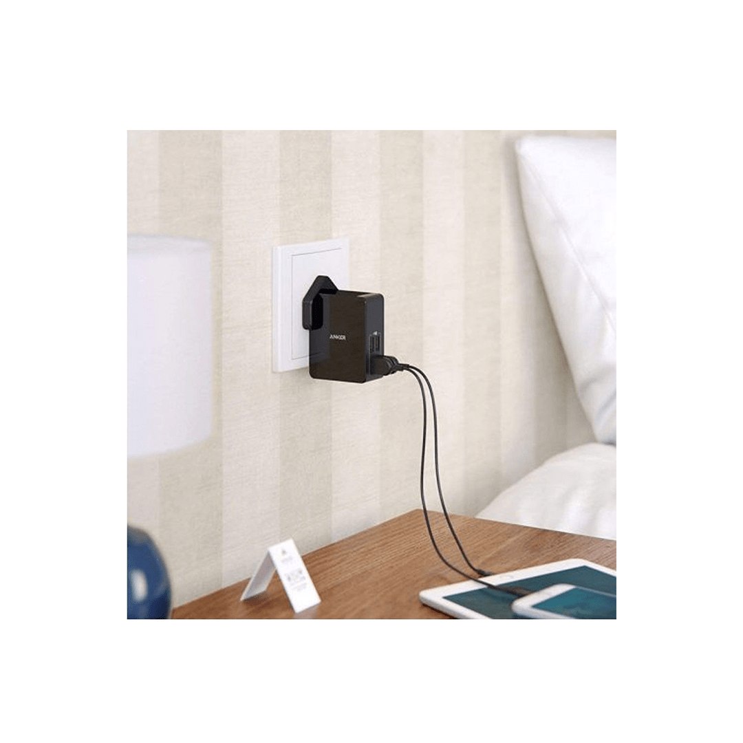 Anker Power Port 4 Lite Travel Adapter -  Black in Qatar Anker Power Port 4 Lite Travel Adapter -  Black in Qatar